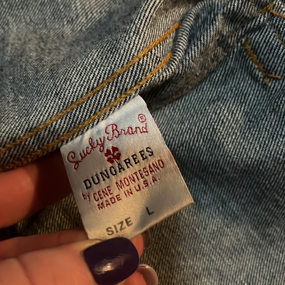 Vintage Lucky Brand Jean Jacket by Gene Montesano trucker tomboy style sz Large - Picture 5 of 12